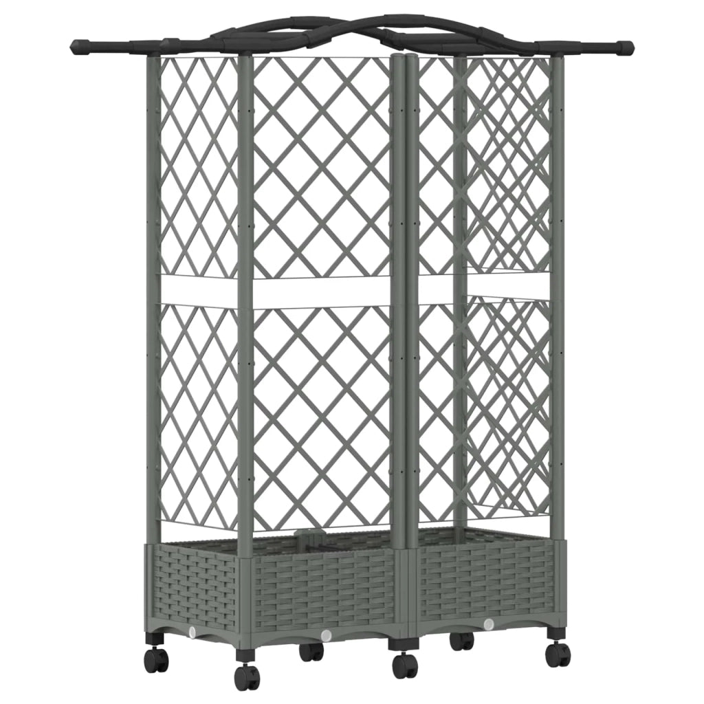 Letto Rialzato con Griglia e Tetto Grigio Chiaro PP 3423020