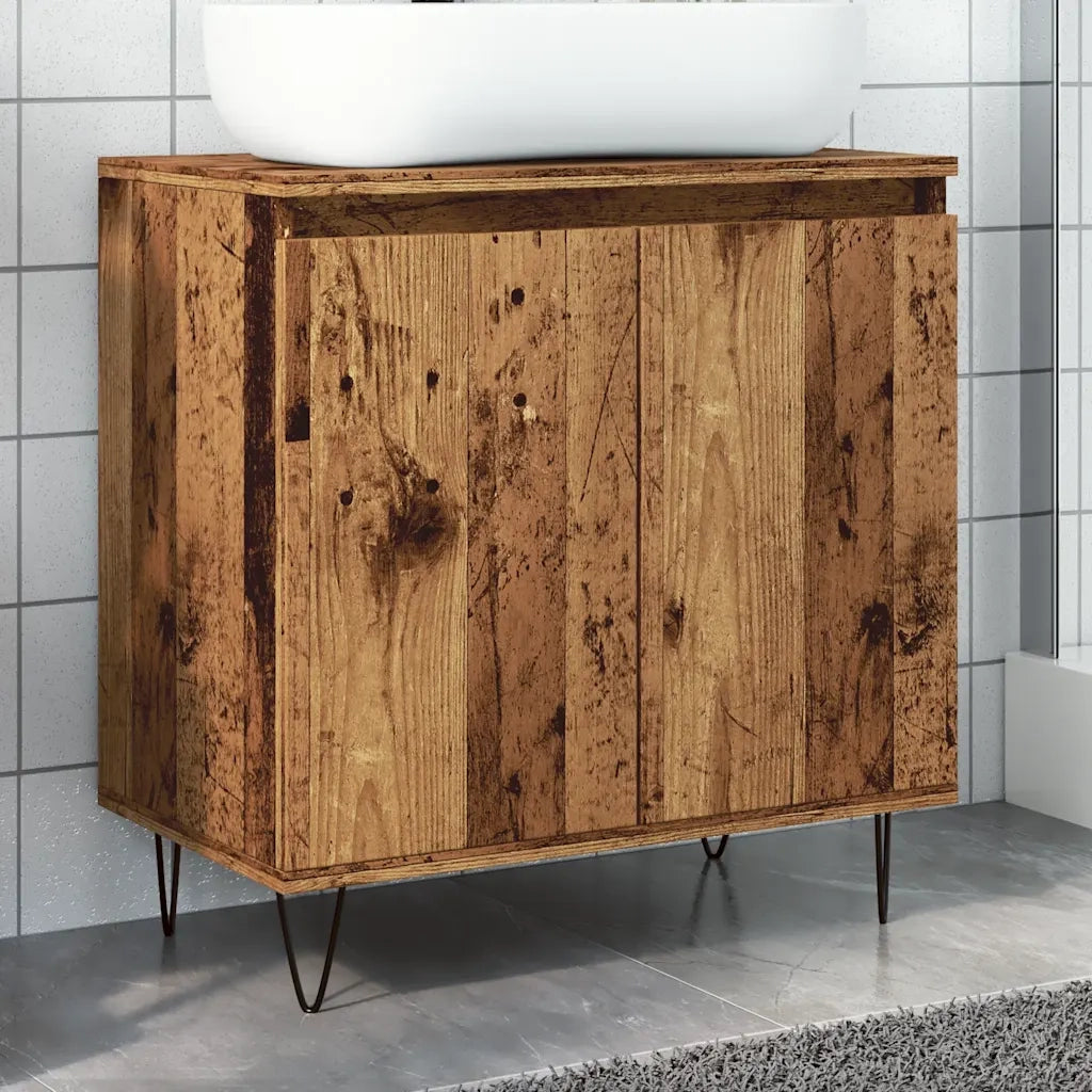 Mobile da Bagno Legno Vecchio 58x33x60 cm in Truciolato