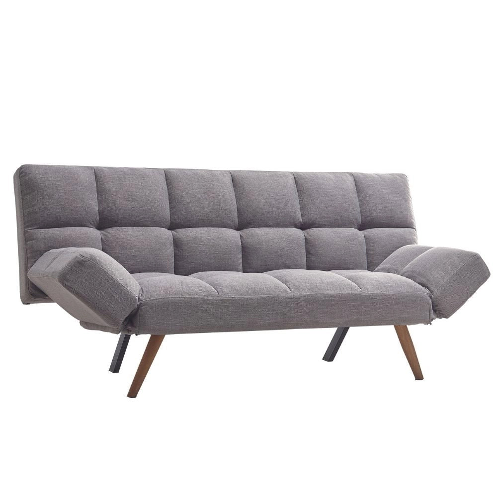 Divano con funzione letto e braccioli reclinabili Dube 181x81x86h colore grigio