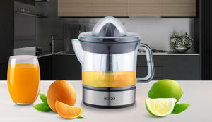 SOGO Spremiagrumi Elettrico 40W con Due Coni e Bottiglia 0.7L in Acciaio Inossidabile