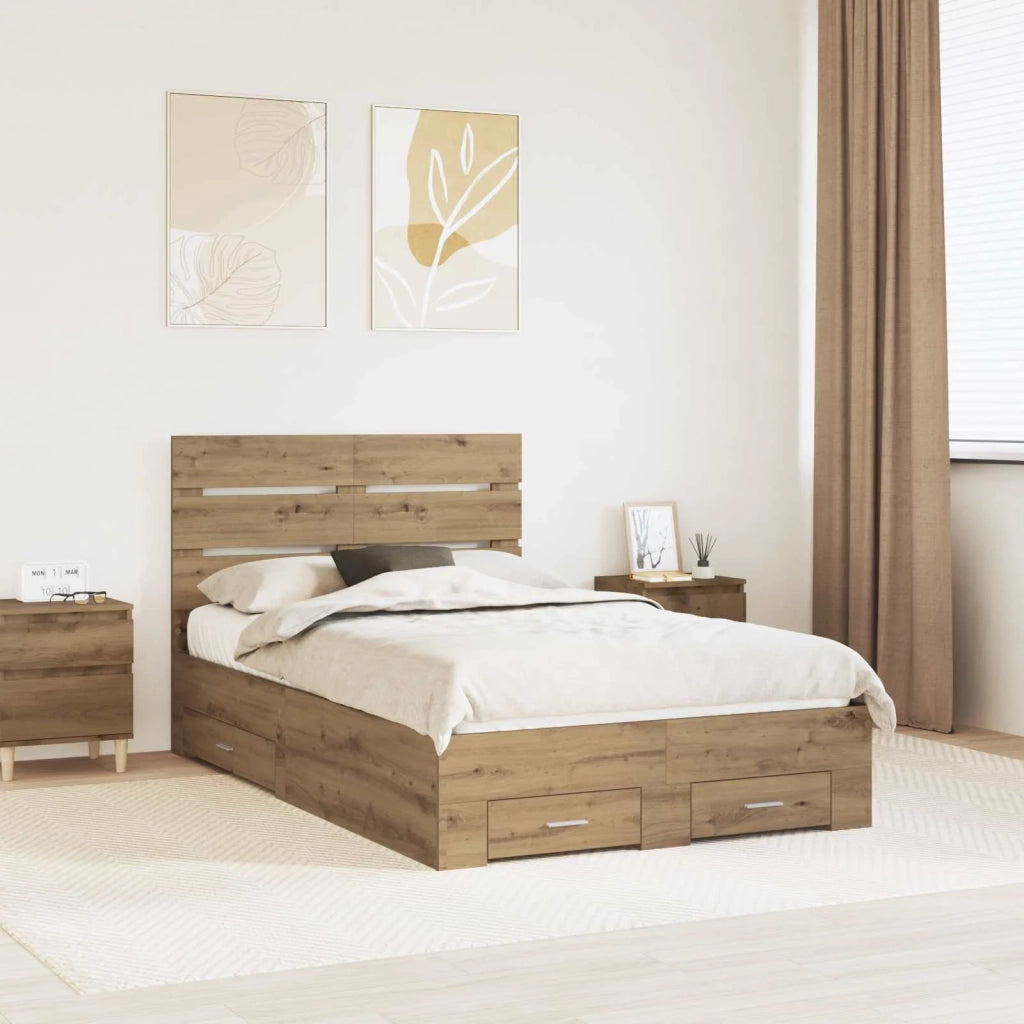 Struttura del letto Rovere artigianale 120 x 190 cm