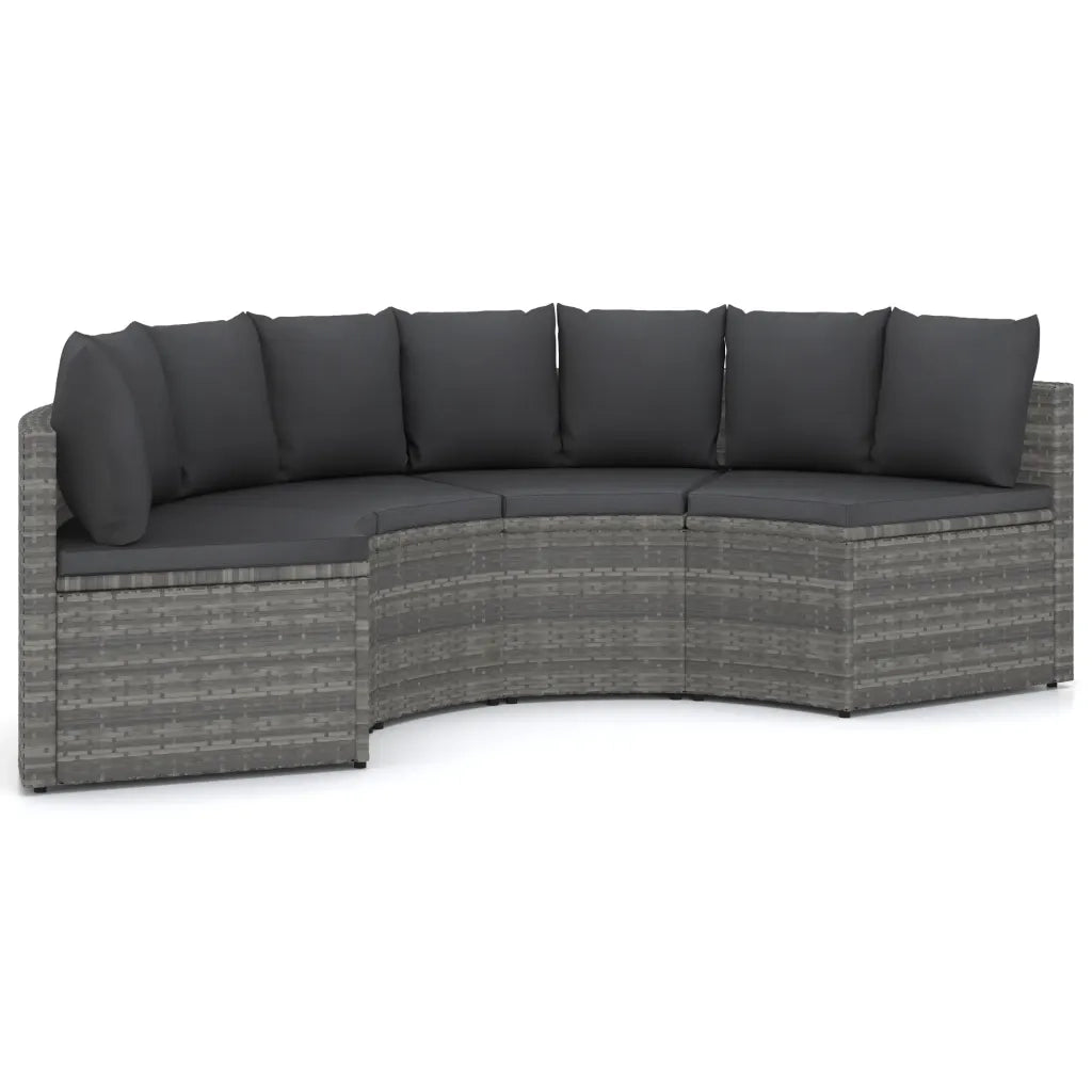 Set Divani da Giardino 4 pz con Cuscini in Polyrattan Grigio cod mxl 41283