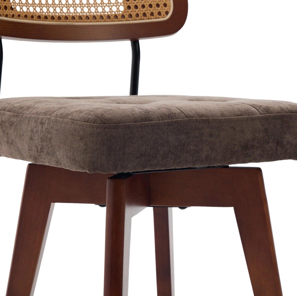 Sedia girevole 43x50x77 cm a 360° in chenille caffè