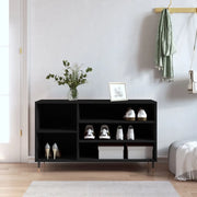 Scarpiera-Scaffale per scarpe Nera 102x36x60 cm in Legno Multistrato 418899