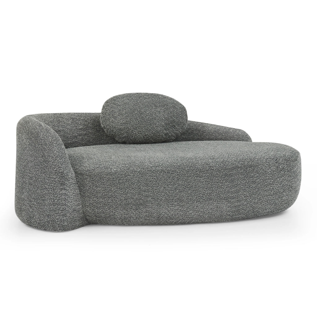 Divano in Teddyfleece con design arrotondato, cuscino di supporto e struttura compatta, colore grigio scuro