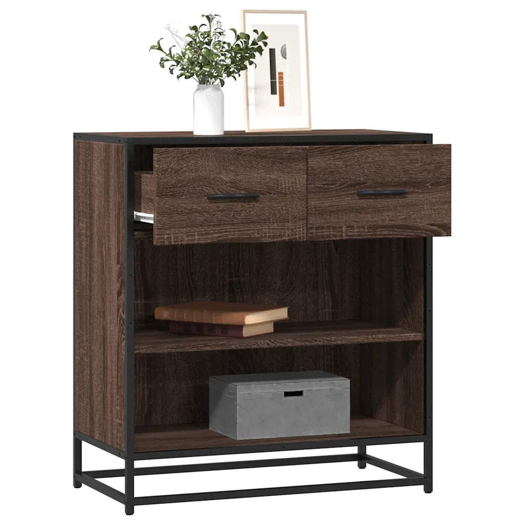 Credenza Rovere Marrone 68x35x76 cm in Legno Multistrato 848988