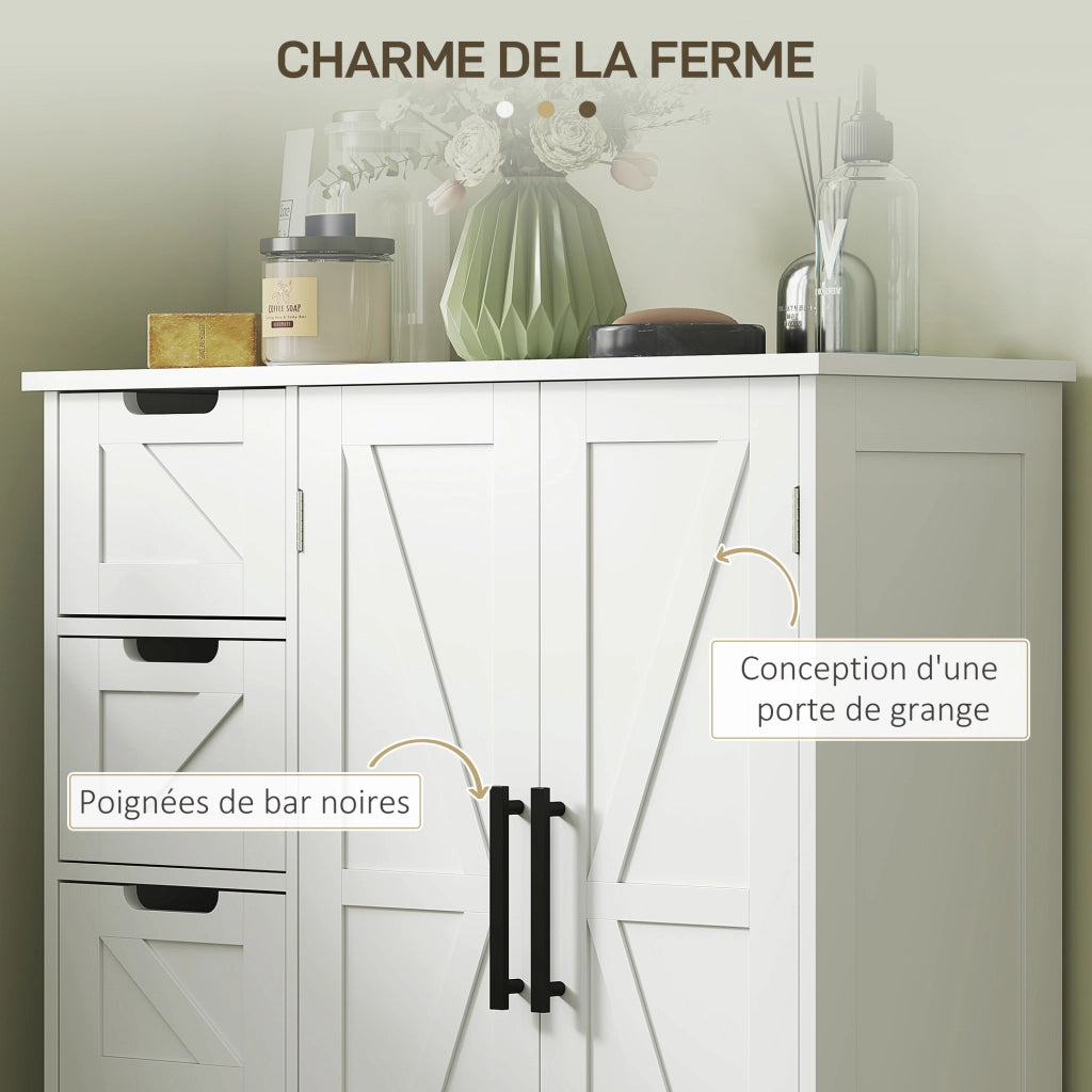 Mobile bagno salvaspazio ¨C Xylo ¨C 4 cassetti 1 anta bianco 81x30x84 cm