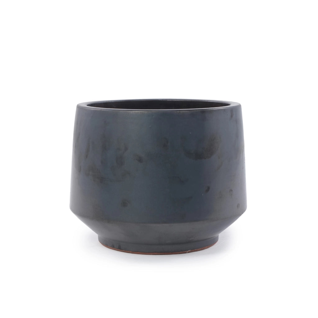 SET DI VASI 3 PEZZI Ø 38/28/22 cm in ceramica nero opaco