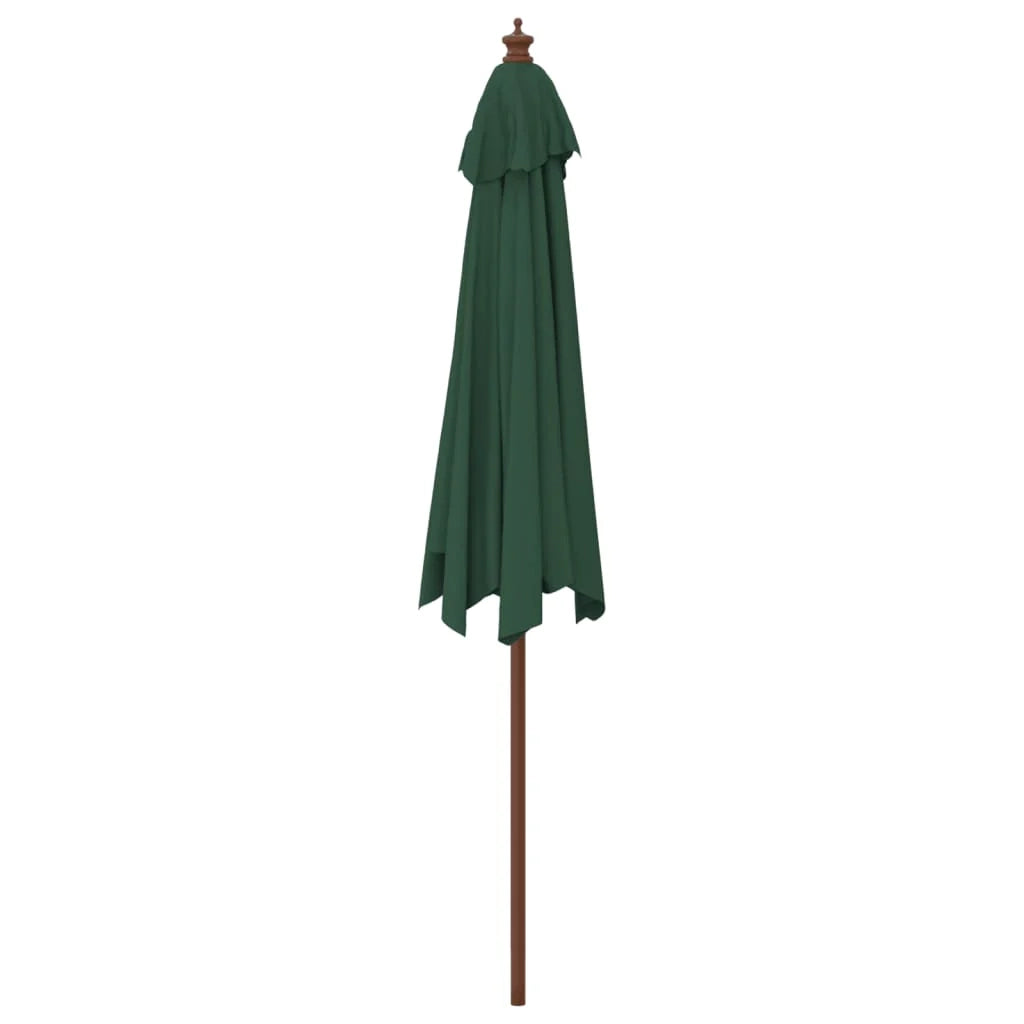 Ombrellone da giardino con palo in legno 299 x 240 cm verde 02_0008369