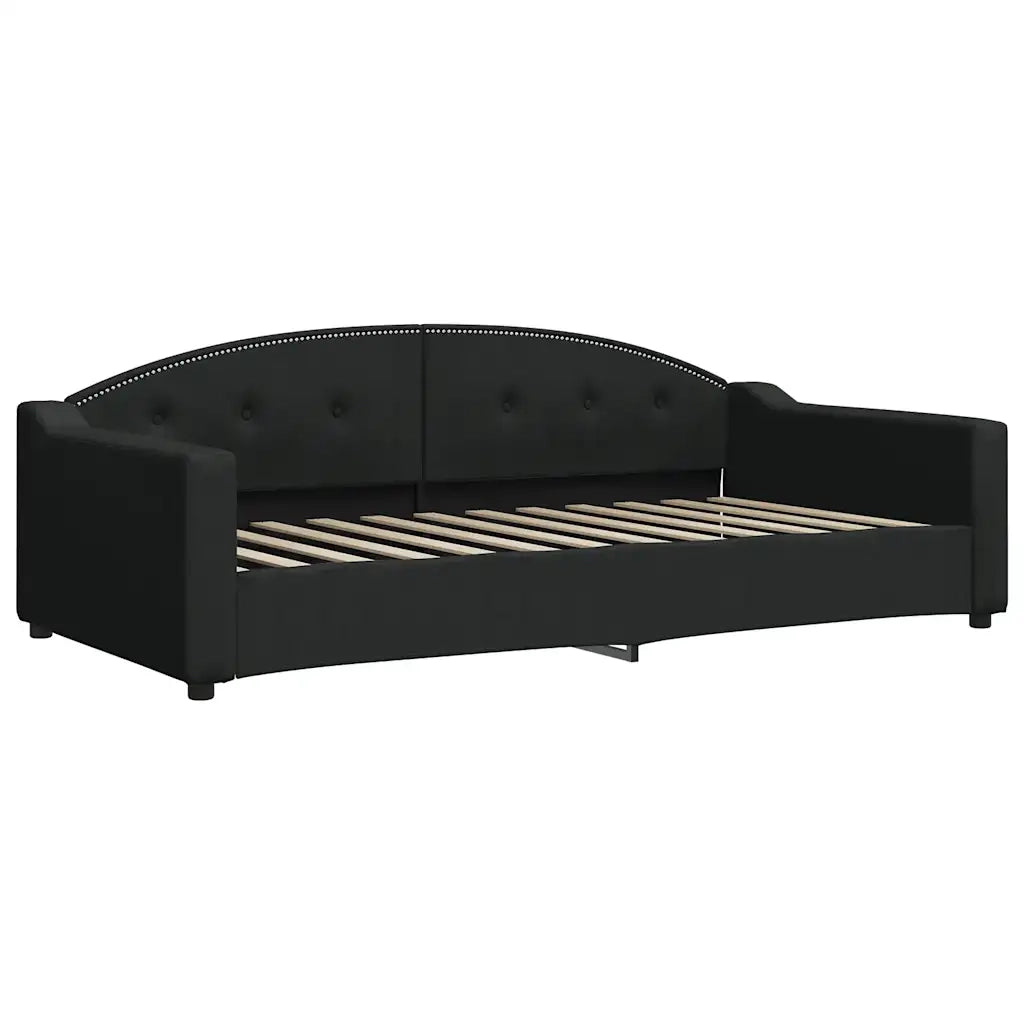 Divano Letto con Materasso Nero 100x200 cm in Tessuto 3197519