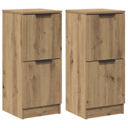 Credenze 2 pz | Madia | Buffet da pranzo | Armadio da pranzo Rovere Artigianale 30x30x70 cm Legno Multistrato