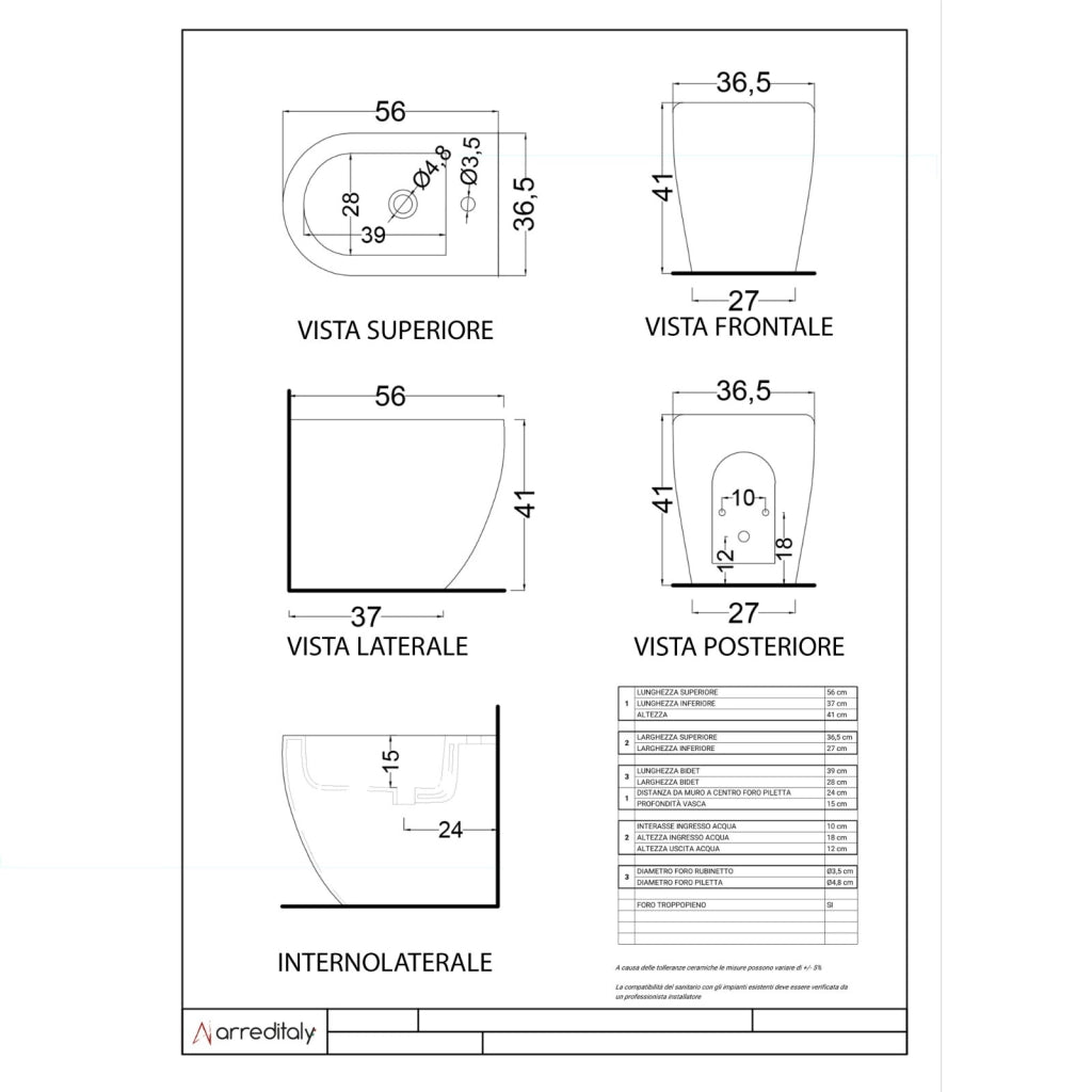Sanitari Filo Muro Coppia Vaso WC E Bidet In Ceramica Design Moderno Completi Di Copriwater Chiusura Soft Close Ideali Per Arredo Bagno Elegante Colore Bianco Lucido