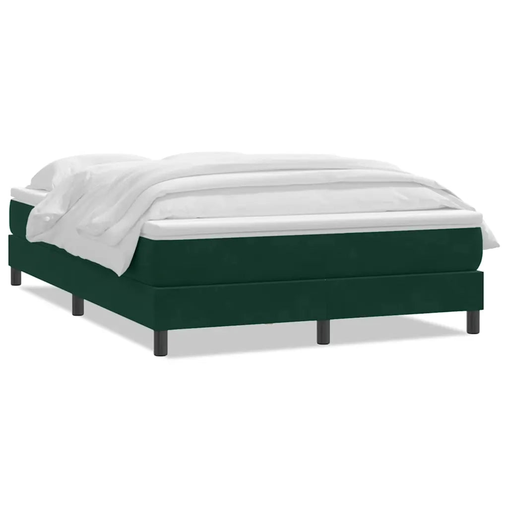 Giroletto a Molle con Materasso Verde Scuro 160x220 cm Velluto