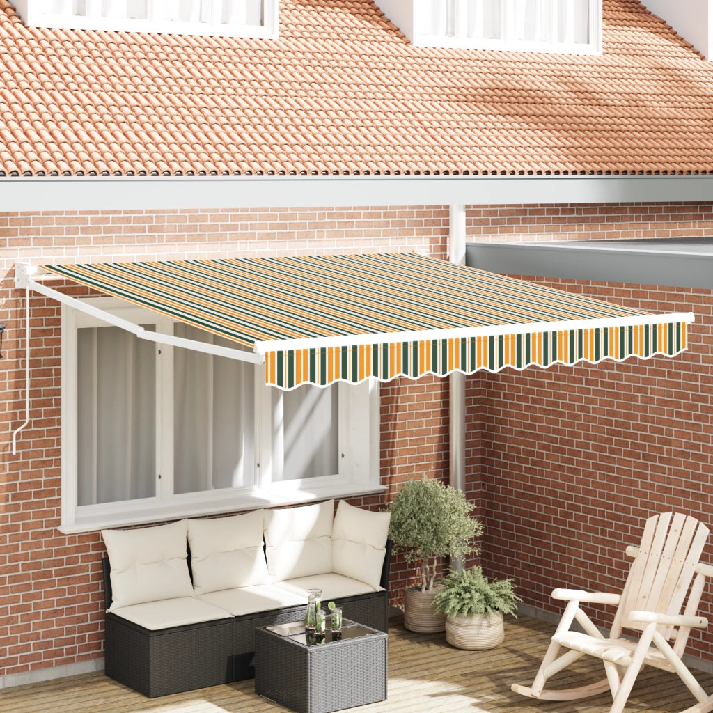 Tenda Retrattile Manuale  Verde e Giallo 350x250 cm