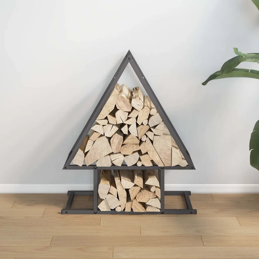Rastrelliera per Legna da Ardere Nera 50x25x60 cm CFW3085707