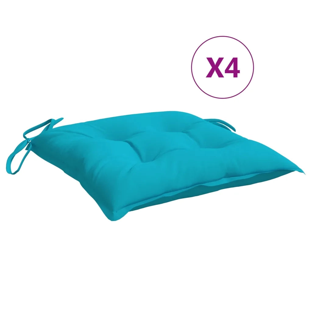 Cuscini per Sedia 4 pz Turchese 50x50x7 cm Tessuto Oxford 361562
