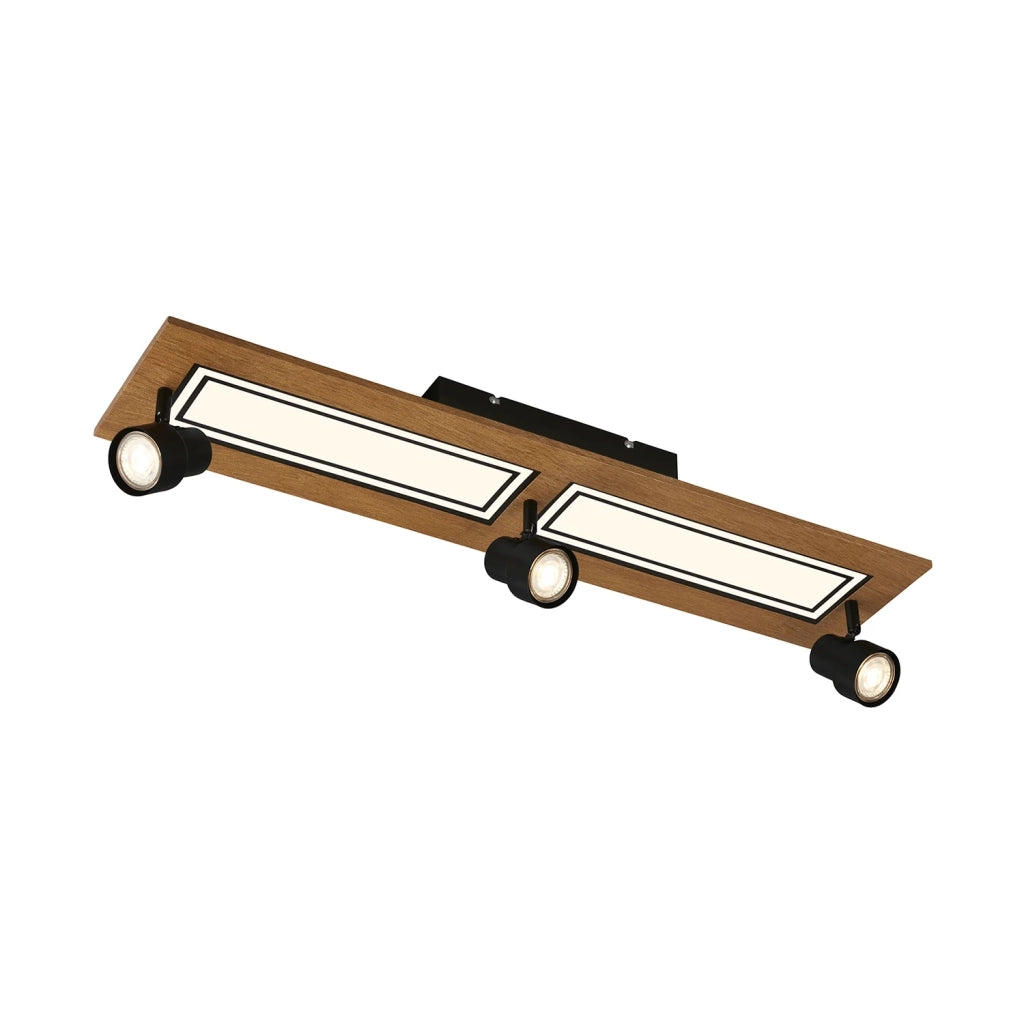Plafoniera Vintage Huni Metallo Nero 3 Luci Gu10 3000K