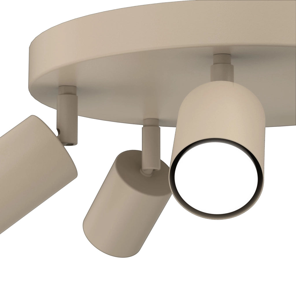 Plafoniera spot 5xGU10 beige metallo orientabile Fun Luminex