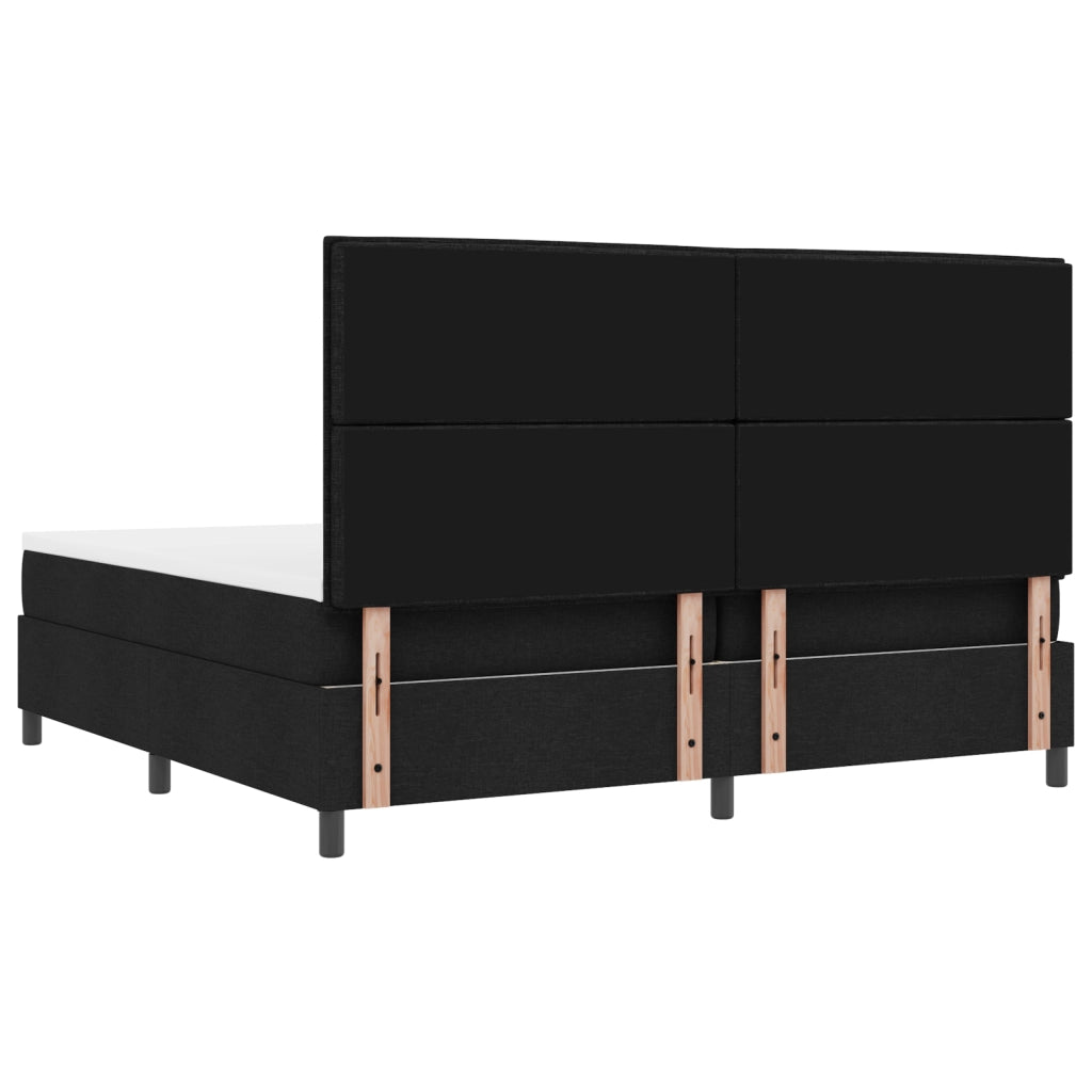 Letto a Molle con Materasso & LED Nero 200x200 cm Tessuto