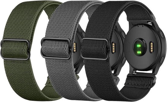 Cinture in Nylon Elastico da 3 Pack per Orologi Intelligenti Garmin con Larghezza 22mm - Adatto per Venu 3, Venu 2, Vivoactive 4 - Cinturino Flessibile per Forerunner 265, Forerunner 255, 255 Music - Uomo Donna.