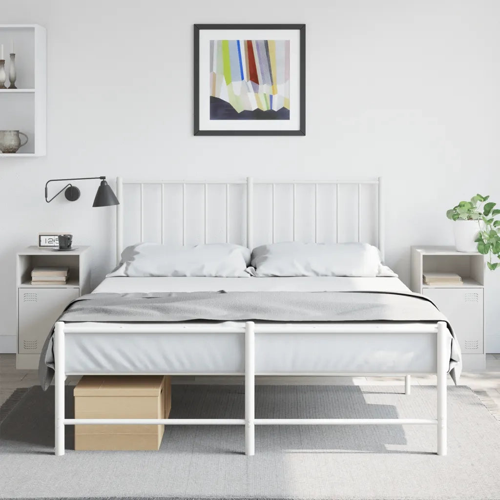 Comodini 2 pz Bianchi 34,5x39x62 cm in Acciaio 841774