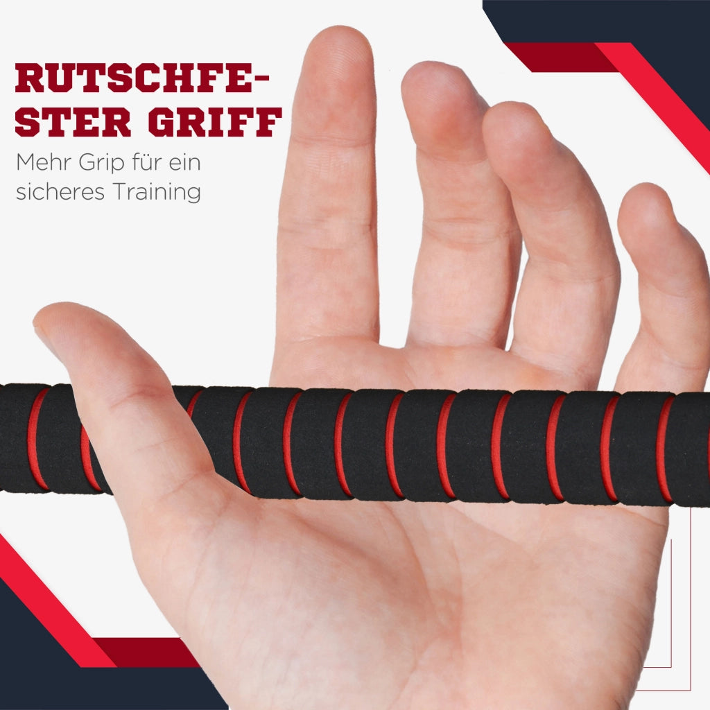 Set di manubri 2 in 1 con 12 pesi e asta di collegamento ¨C zephmum ¨C Nero + Rosso