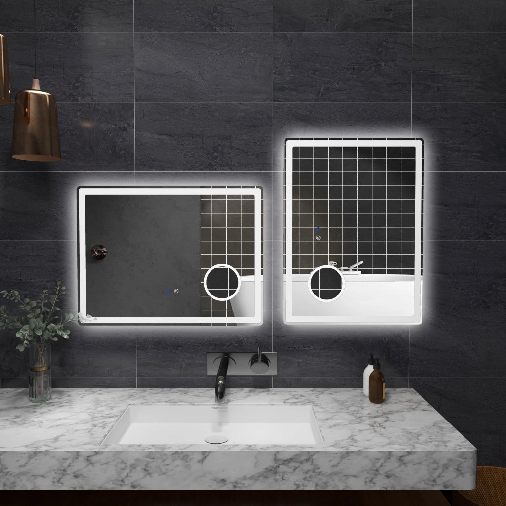 Specchio da Bagno LED con 3x Ingrandimento ¨C zephmum ¨C 80x60 cm