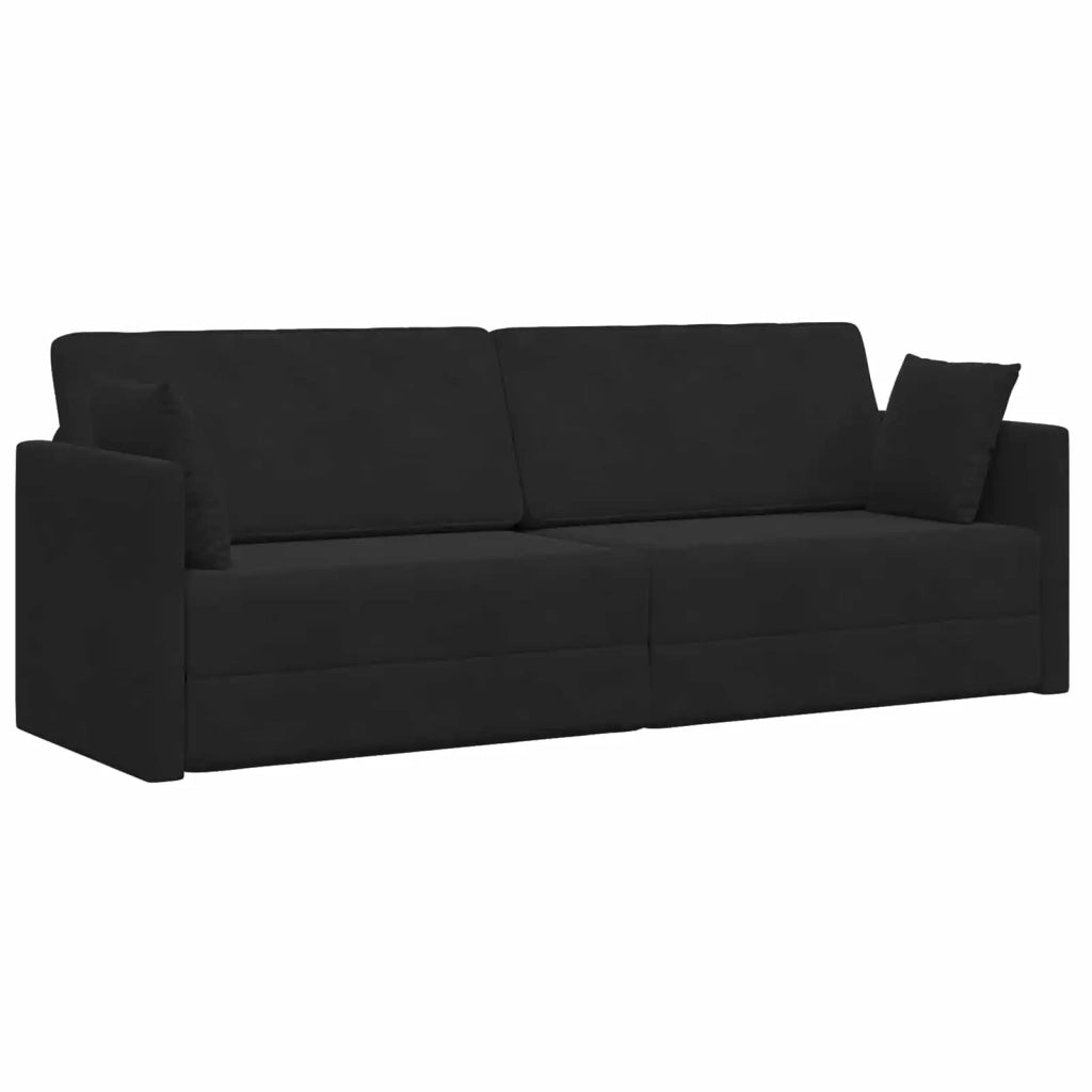 Divano-letto | Sof¨¤ letto | Letto singolo da pavimento Nero 213 x 70 x 77 cm Velluto