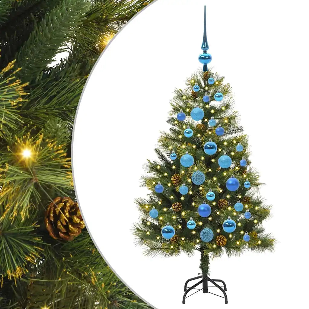 Albero di Natale artificiale pieghevole con coni Verde 120 cm 3395078