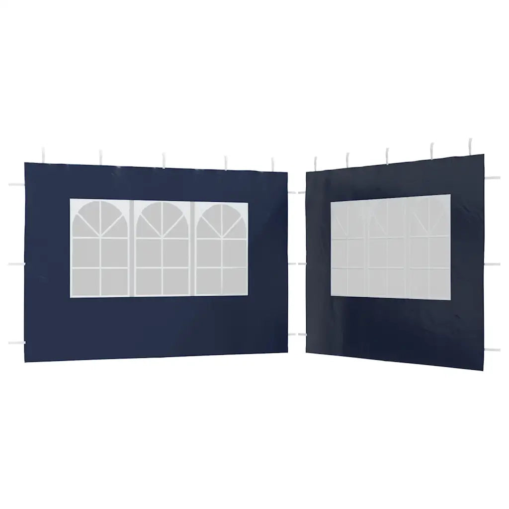 Parete per Tendostruttura 2 pz con Finestra in PE Blu 45115