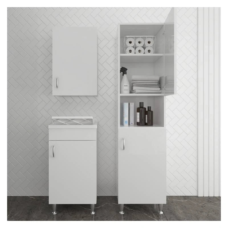 Set bagno/lavanderia ECO con lavatoio 45x50 cm, pensile e colonna