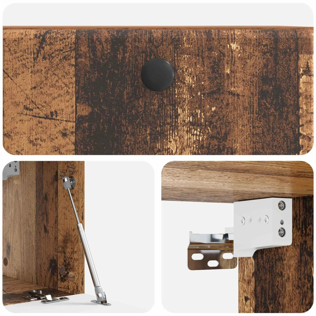 Mobile Porta TV da Muro 59,5 x 31 x 30 cm Legno antico 899223