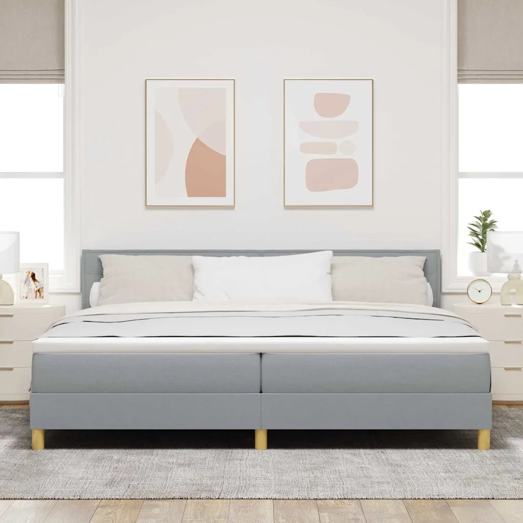 Letto a molle con cuscino Grigio chiaro 200 x 200 cm Tessuto 3338867