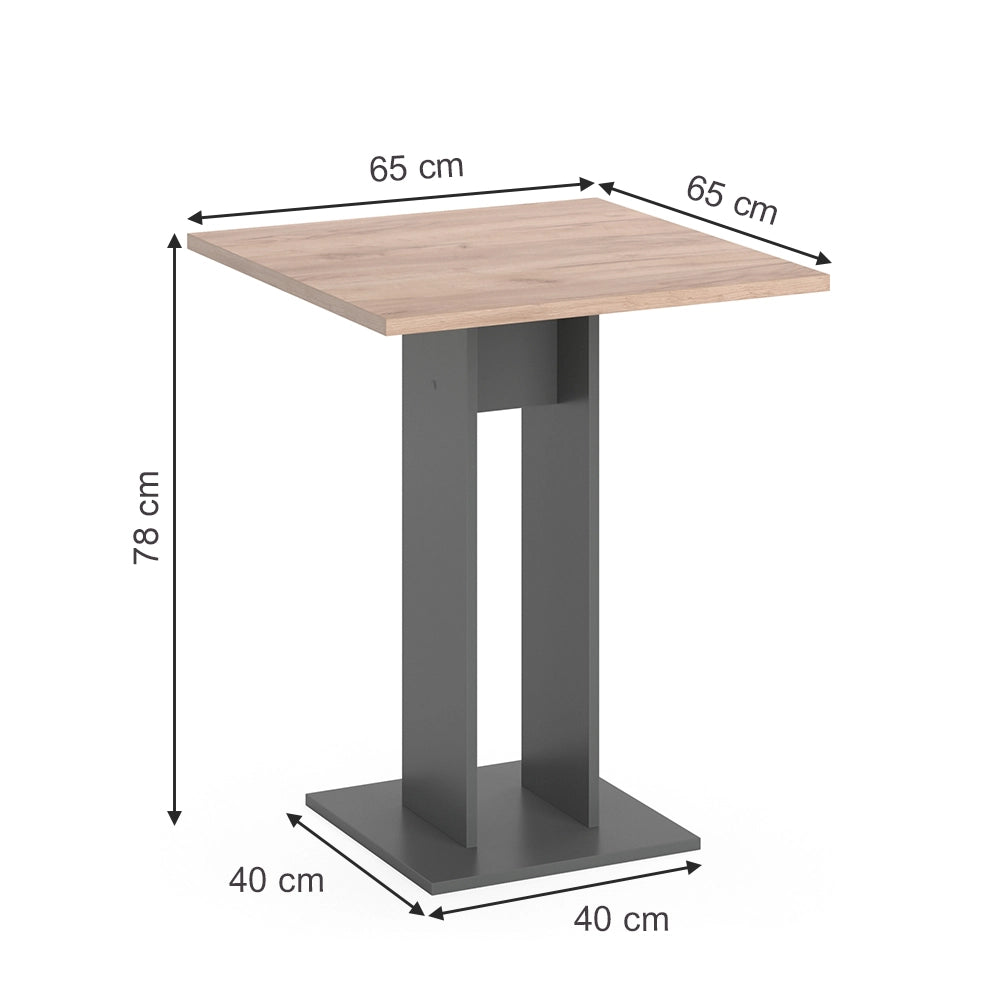 Vicco Tavolo da pranzo Antracite 65 x 65 cm