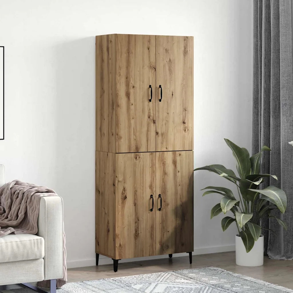 vidaXL Credenza 2 pcs rovere artigianale 69,5 x 34 x 180 cm