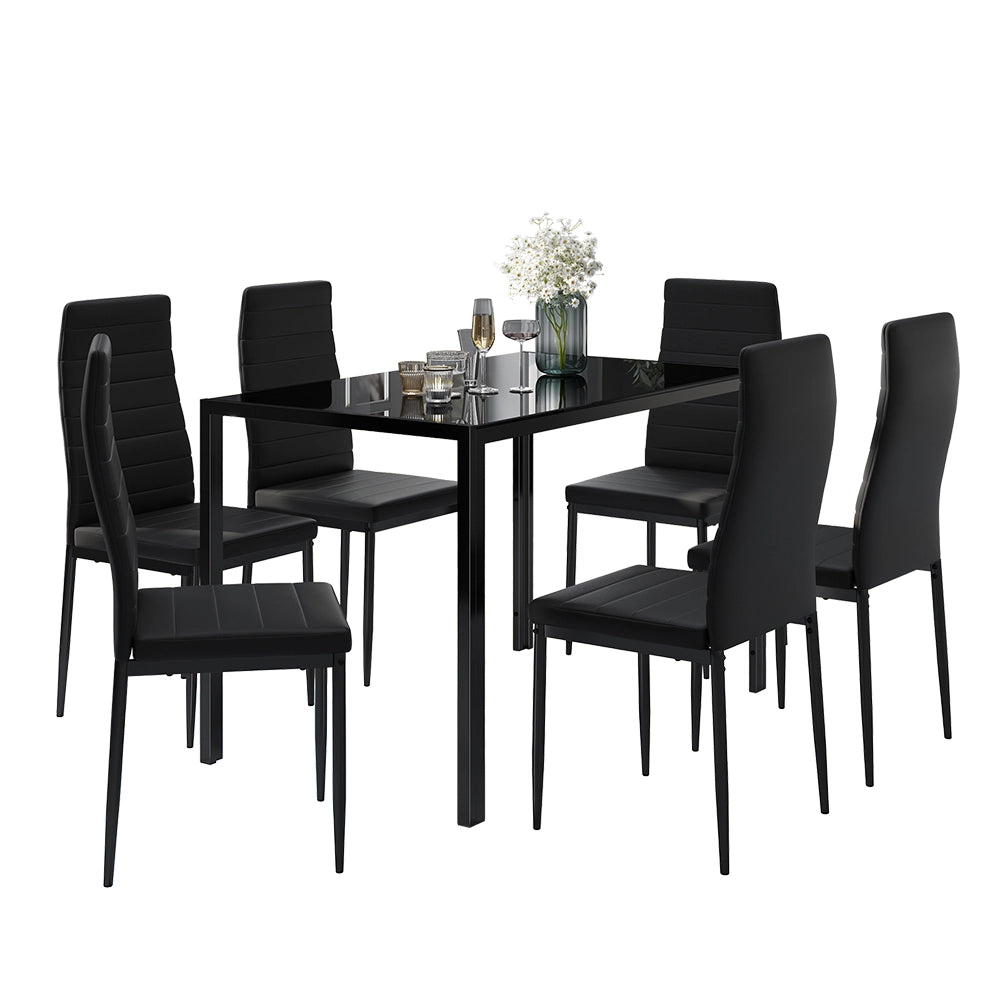 Vicco Set di tavoli da pranzo Nero 120 x 75 cm Set di 6