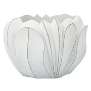 Vaso Decorativo VKH667, Bianco, Poliresina, 34,5x34,5x23,5 cm