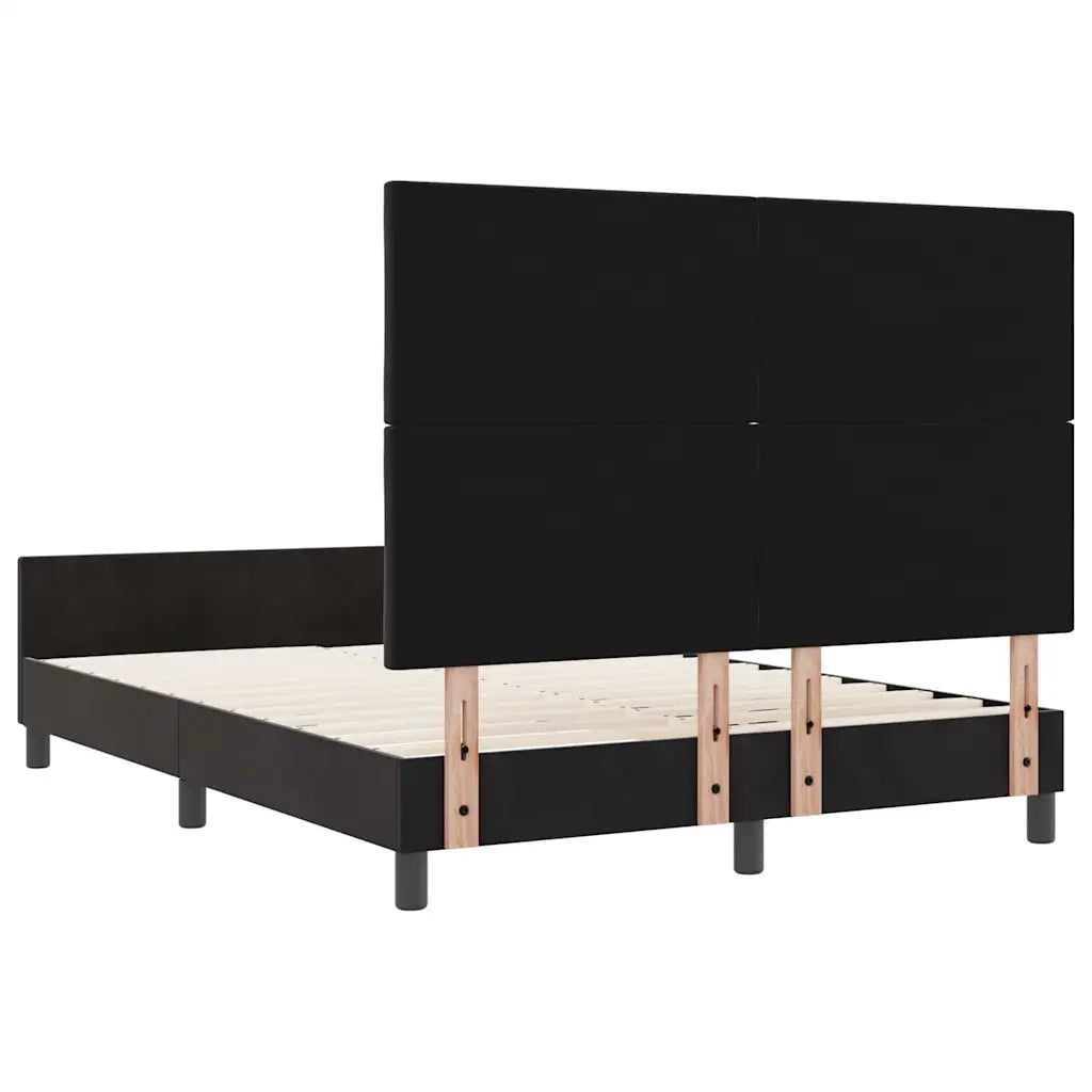 Letto a molle con testiera Nero 160 x 200 cm Velluto 3345019