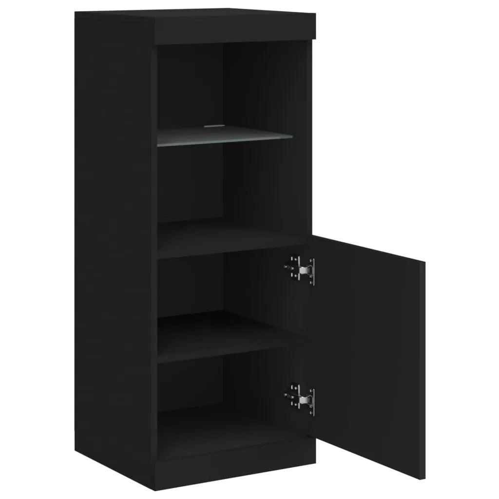 Credenza | Madia | Buffet da pranzo | Armadio da pranzo con Luci LED Nera 41x37x100 cm