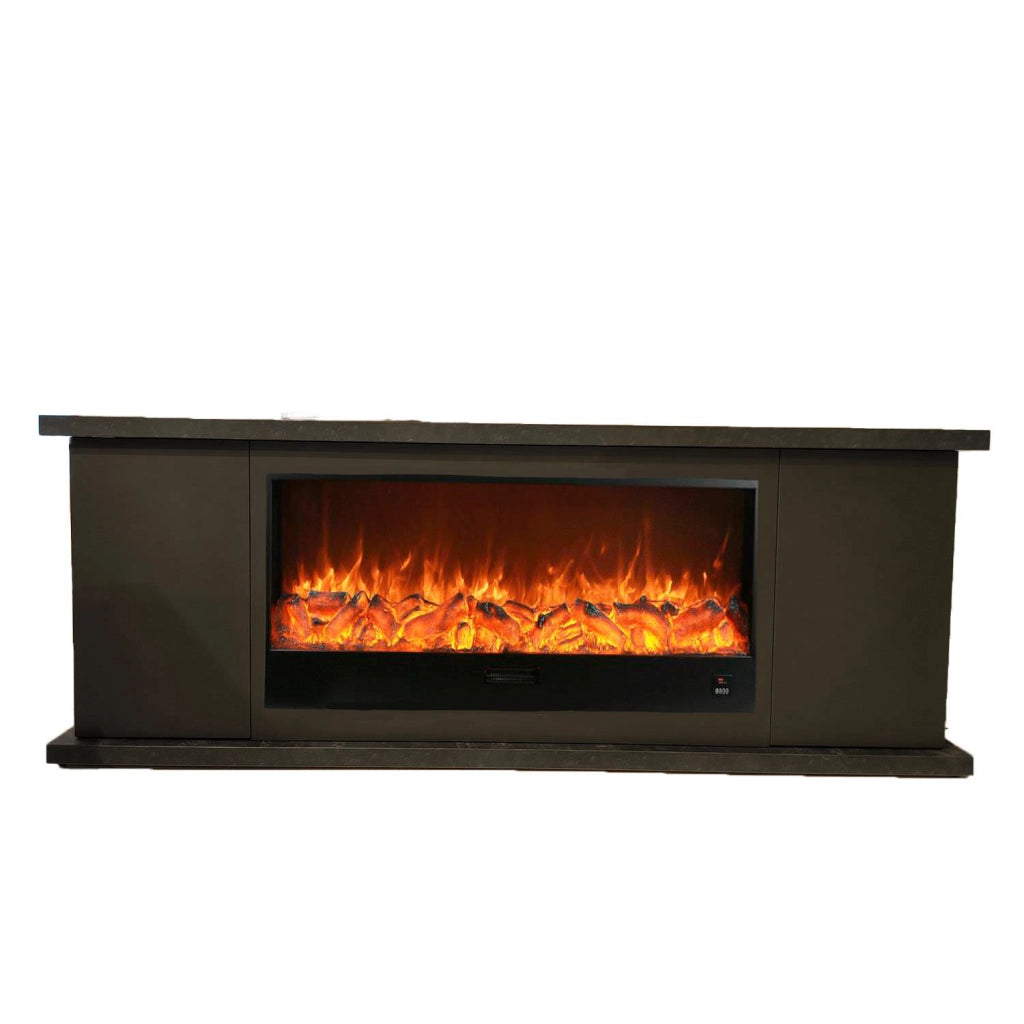 Sined Mobile Completo Arosio 108 Mobile In Legno Antracite e Caminetto Elettrico Da 1500w Telecomando Qualita Del Mobile Realizzato a Mano Resistenza e Design Per Ogni Ambiente Telecomando