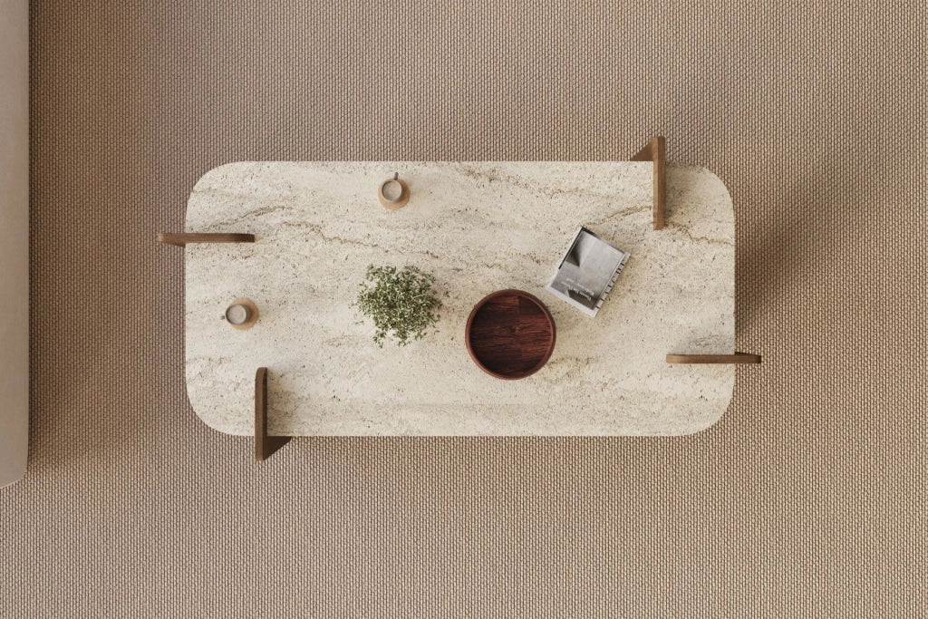 Tavolino in legno "Leapiri" - 120 x 60 x 35 cm - Travertino