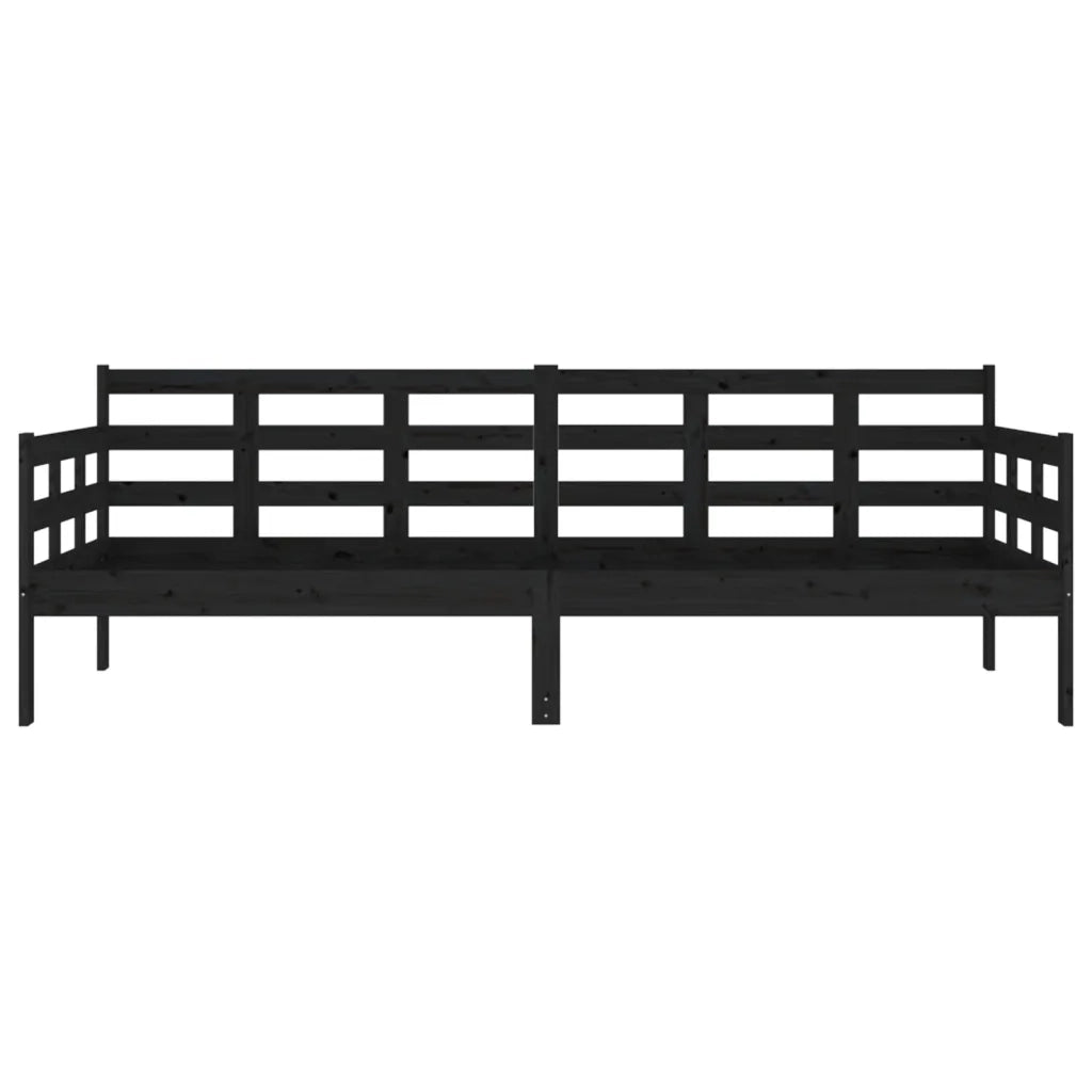 Dormeuse Nera in Legno Massello di Pino 80x200 cm 820366