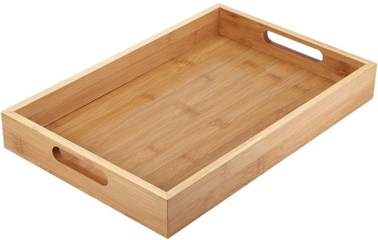 Dienblad in legno - Dienblad in bambù con maniglie - Progetto rustico