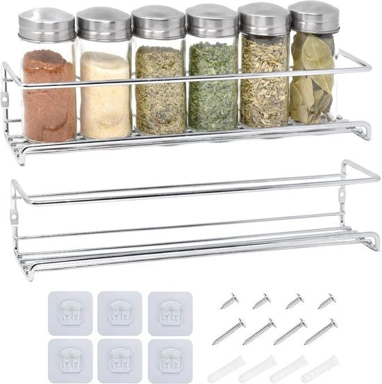 Supporti per erbe per parete da montare a muro metallica 2 pezzi facile da installare pannello per cucina