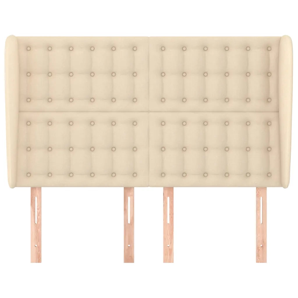 Testiera ad Orecchio Crema 147 x 23 x 118/128 cm in Tessuto 3118393