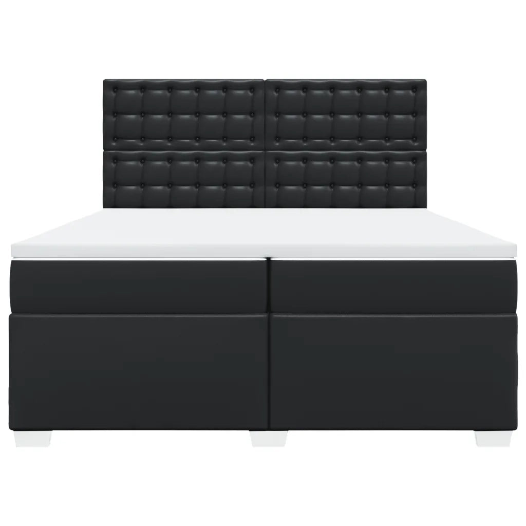 Giroletto a Molle con Materasso Nero 200x200 cm in Similpelle 3293036