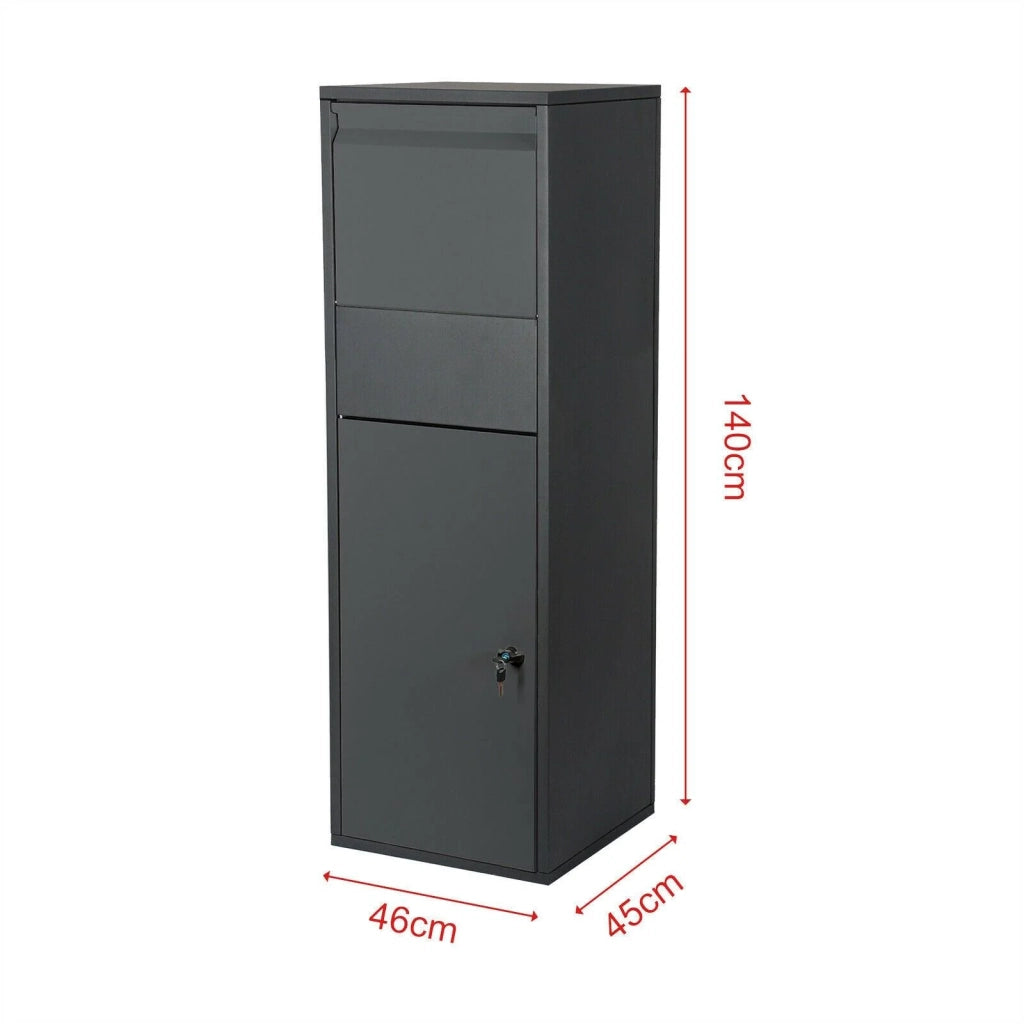 Cassetta postale/cassetta postale con serratura su supporto 46 ​​x 45 x 140 cm antracite 16_0000116