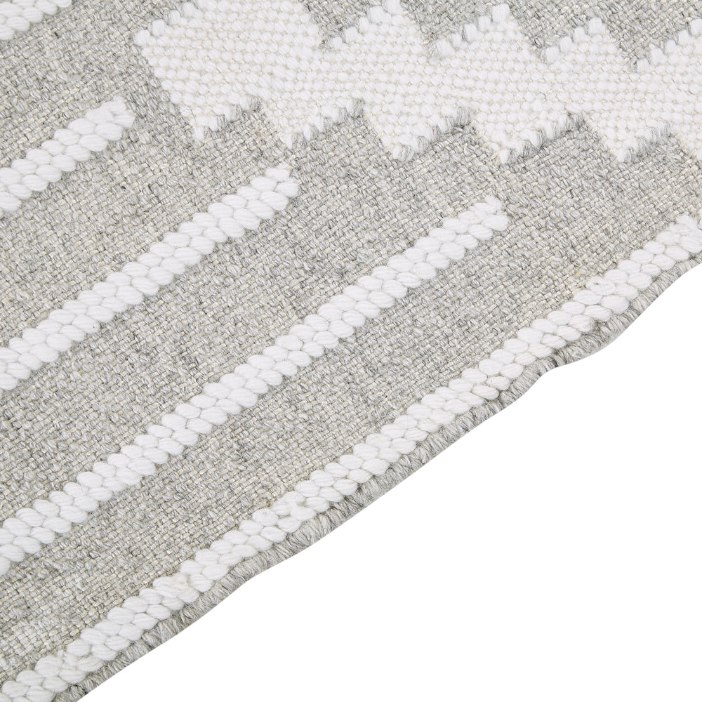 Tappeto grigio e bianco 160 x 230 cm Materiale sintetico Stile indiano per interni e per esterni