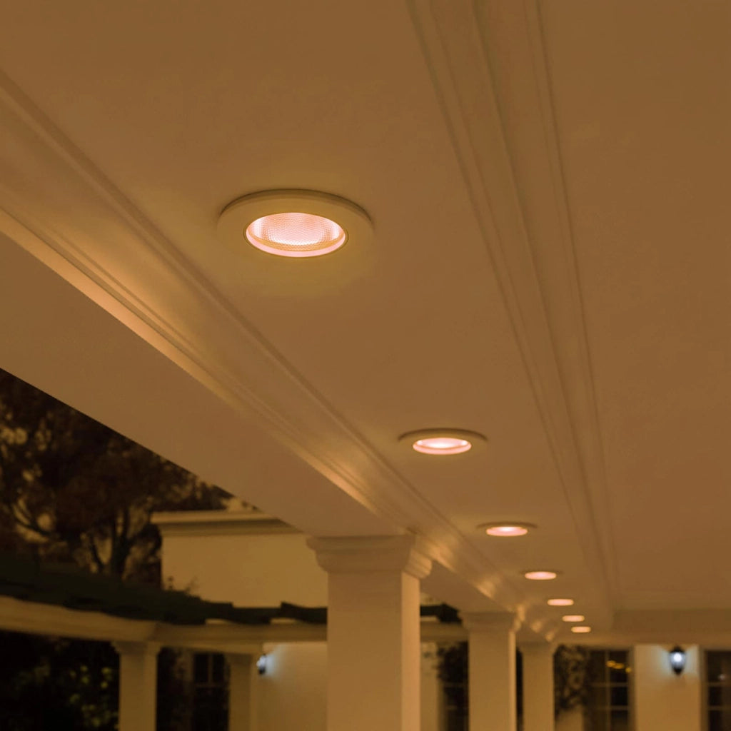 Faretto da incasso impermeabile IP65 tondo LED spot 10W RGB multicolore 24V luce colorata per esterni pensilina tettoia