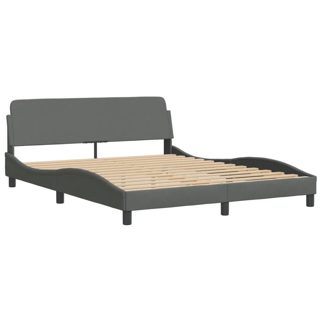 Letto con Materasso Dover Grigio Scuro 160x200 cm Tessuto 3208425